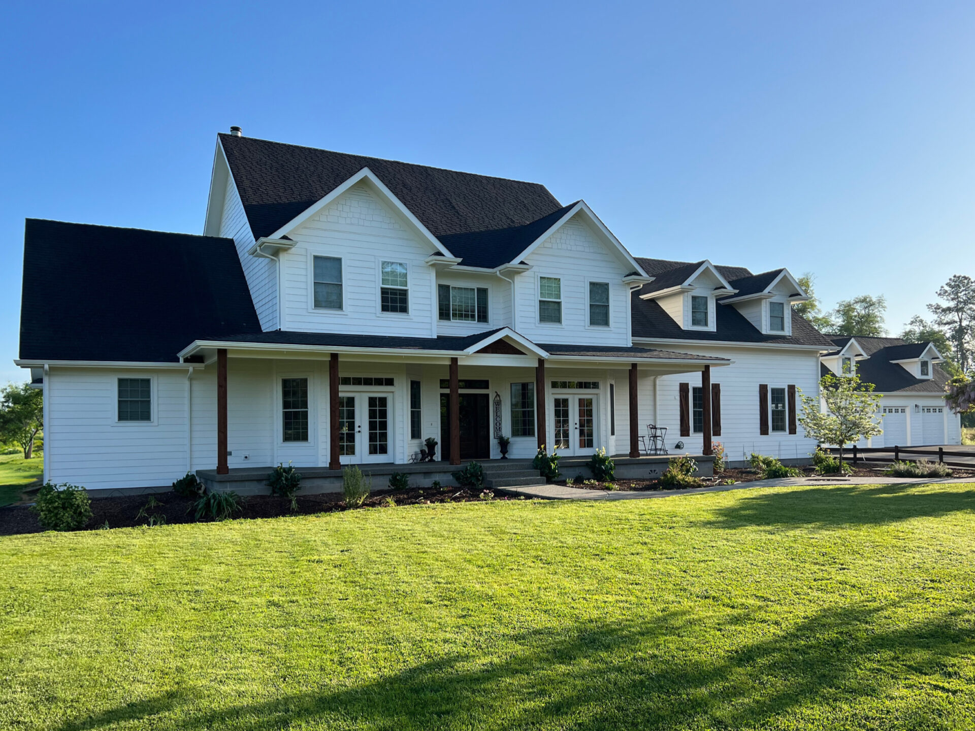 Home exterior painted white.